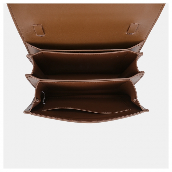 дизайнерская женская коричневая гладкая кожа маленькая сумка через плечо квадратная сумка 
