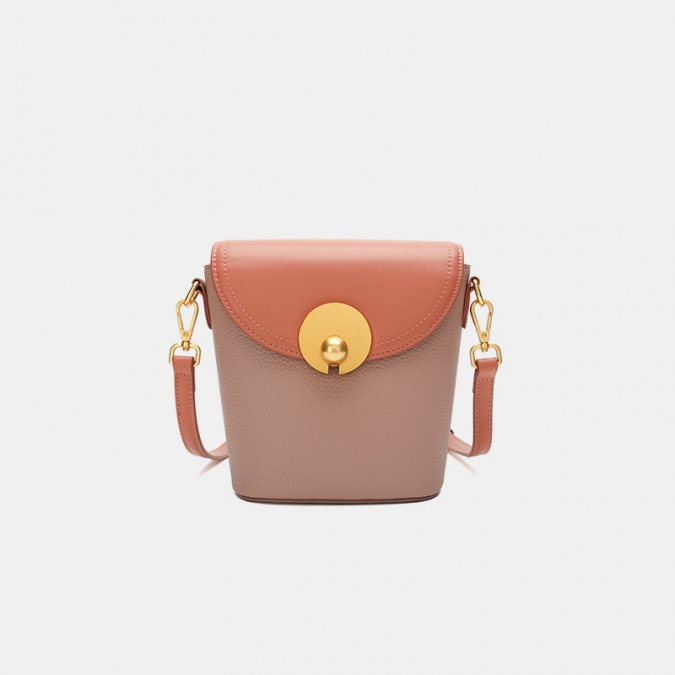 логотип мода дамы веганский кожа ретро маленькая сумка ведро 