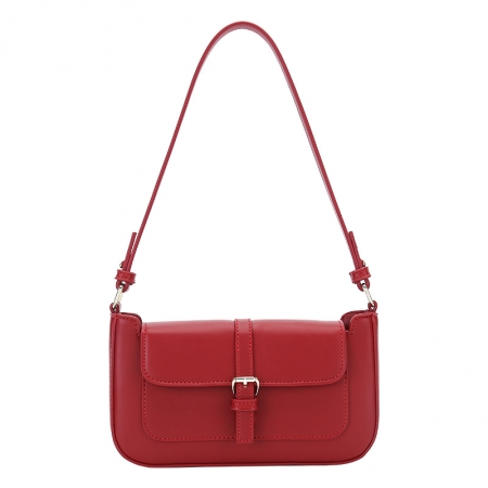 красная веганская кожаная подмышечная сумка женская сумка