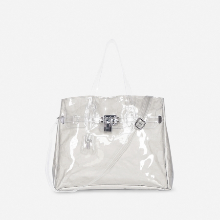 Professional ODM Fashion PVC Transparent  Kraft Paper Women Large Top Handbag Supplier