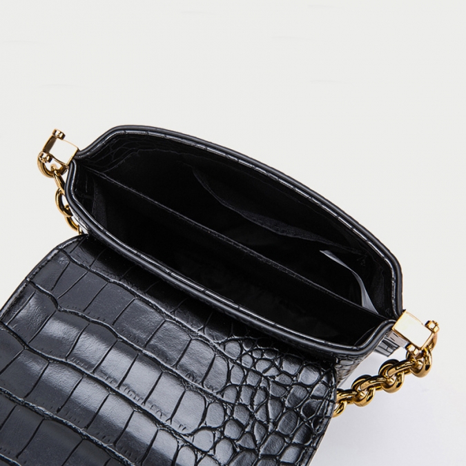 оптовая искусственная кожа крокодил черный слинг сумка для женщин 