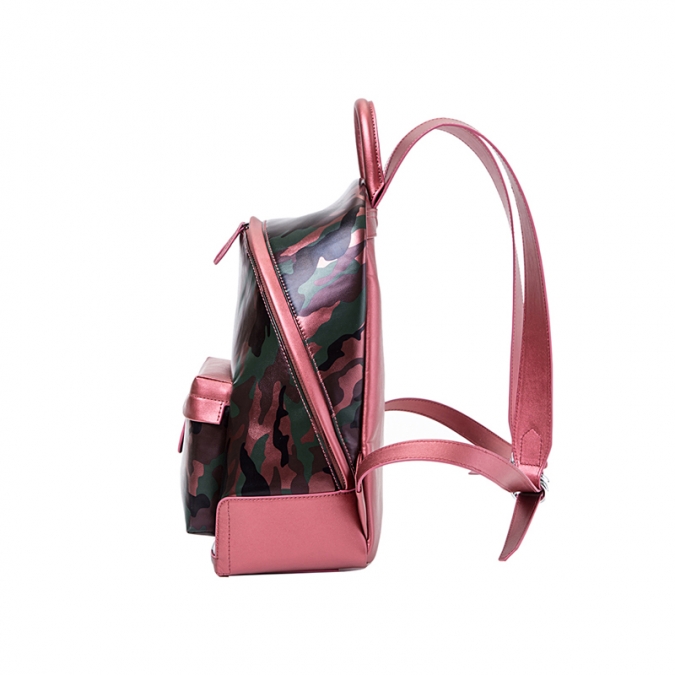 милый дизайн камуфляж розовый женский подлинный кожаный рюкзак школы 