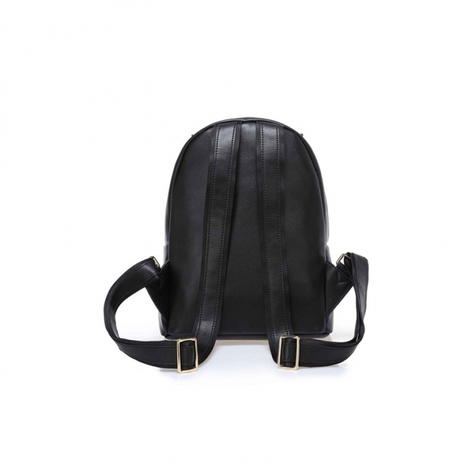 практичный дизайн женского багажа стиль черный кожаный рюкзак 
