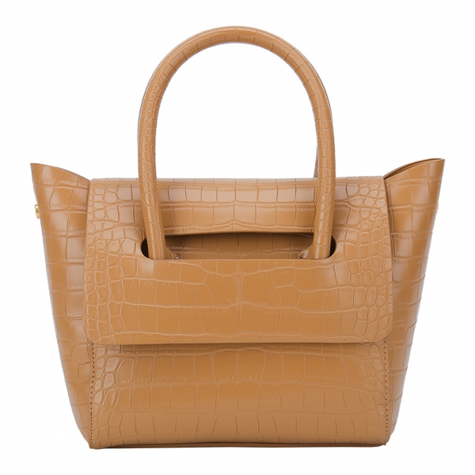 Индивидуальный логотип легкий модный коричневый крокодил пу сумки на ремне 