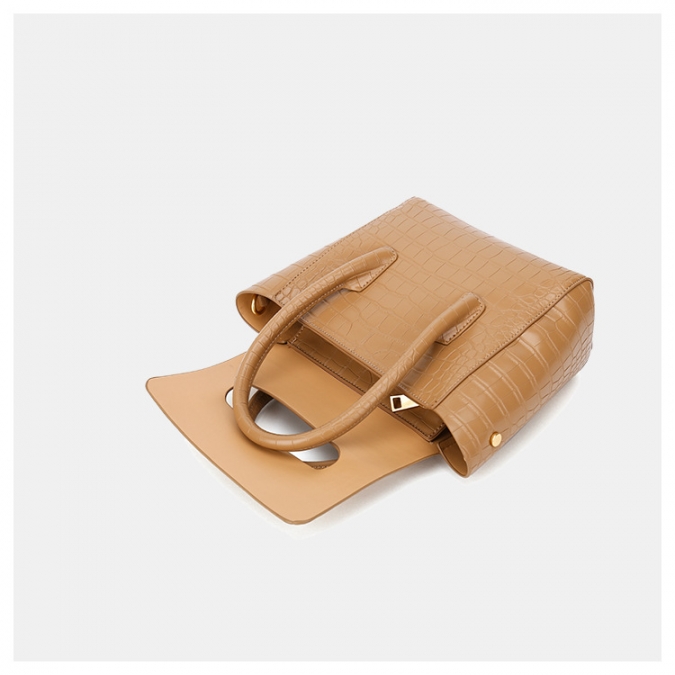 Индивидуальный логотип легкий модный коричневый крокодил пу сумки на ремне 