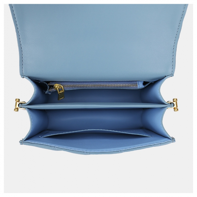 oem синий цвет гладкая кожа стеганая дизайнерская сумка для женщин 